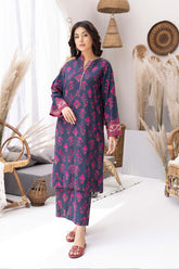 2-Pc Digital Printed Khaddar Shirt with Qlot Trouser CPM22-111
